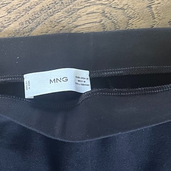 Mango Black Straight Leg Front Slit Pant Sz M - Picture 3 of 7